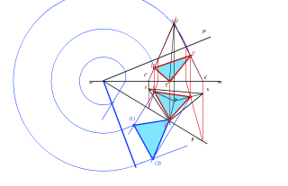 Sección de una pirámide por un plano oblicuo por intersecciones