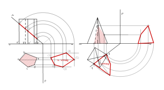 sección prisma y pirámide