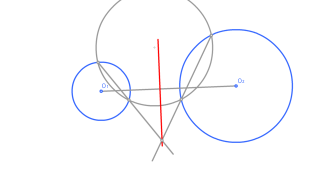 Eje radical de dos circunferencias exteriores