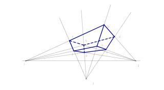 Perspectiva de un Prisma desde tres puntos de fuga. 