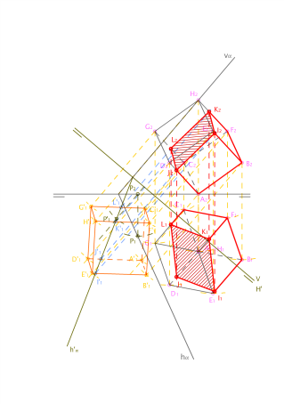 HEXAEDRO sección plano oblicuo