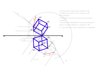 Hexaedro apoyado en un plano