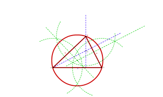 19 - Representar el triángulo ABC del que se conoce su lado AB y la posición del ortocentro O. Representar la circunferencia circunscrita
