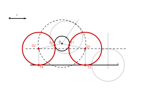 CIRCUNFERENCIA TANGENTE A RECTA Y CIRCUNFERENCIA DADO R
