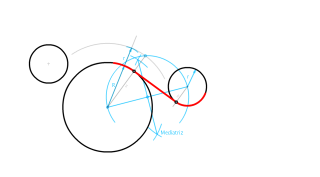 Rectas tangentes interiores a dos circunferencias 2