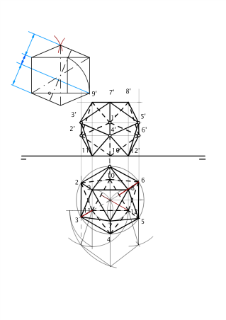 ICOSAEDRO APOYADO EN UNA CARA