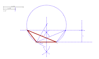 15 - Construir un triángulo conocido su lado a, el ángulo opuesto A y la altura de A