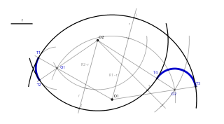 Enlazar dos arcos por un arco tangente 