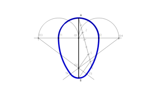 Dibujar un ovoide conociendo el eje mayor