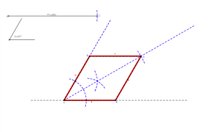 25 - Trazar un rombo conociendo su ángulo A y la diagonal AC