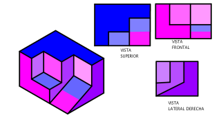 Volúmen isométrico con vistas