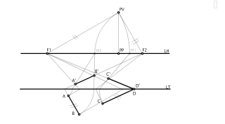 Segments en perspectiva cònica obliqua.