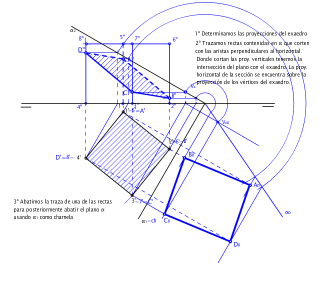 Exaedro seccionado por plano oblicuo