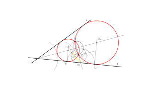 (prr) Circunferencias que pasan por un punto y son tangentes a dos rectas