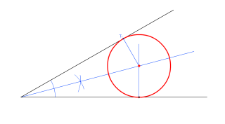 Circunferencia tangente a dos rectas por un punto de tangencia