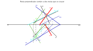 Recta perpendicular común a dos rectas que se cruzan