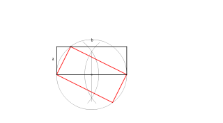 Rectángulo equivalente a otro dada la diagonal