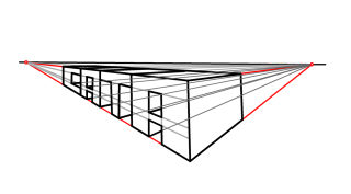 nombre en perspectiva con dos puntos de fuga