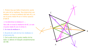 Baricentro y triángulo complementario