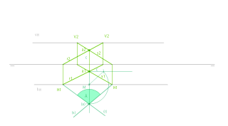 Ángulo que forman dos rectas contenidas en un plano paralelo a LT. 
