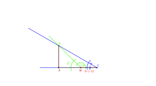 Traza un triángulo rectángulo conocido el ángulo B (60º), y la resta de sus catetos b-c ( 33 mm.)