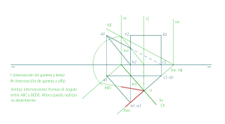 Dibujar en verdadera magnitud el ángulo que forman ABC y BCDE