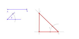 Triángulo rectángulo conocido un cateto y el ángulo adyacente no recto
