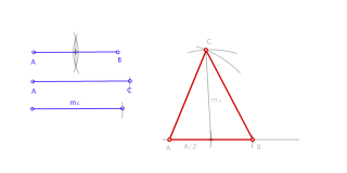 Triángulo conocidos los lados AB, AC y la mediana mc del lado AB