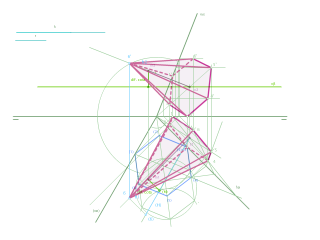 Pirámide con su base apoyada sobre un plano oblicuo. 