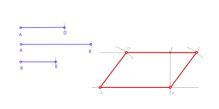 Romboide conocidos los lados y la altura