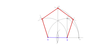 Construir un pentágono dado el lado