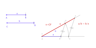 Segmento tercera proporcional de dos segmentos 