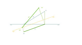 Transformar una recta oblicua en una frontal mediante un cambio de plano. 