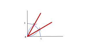 División de un ángulo recto en tres partes iguales