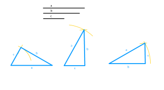 Polígonos. Triángulos. Construcción de un triángulo rectángulo dados los tres lados