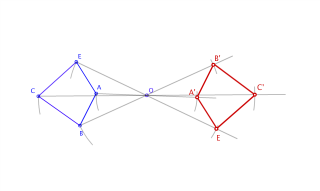 Determinar la figura simétrica a la dada con respecto al centro O